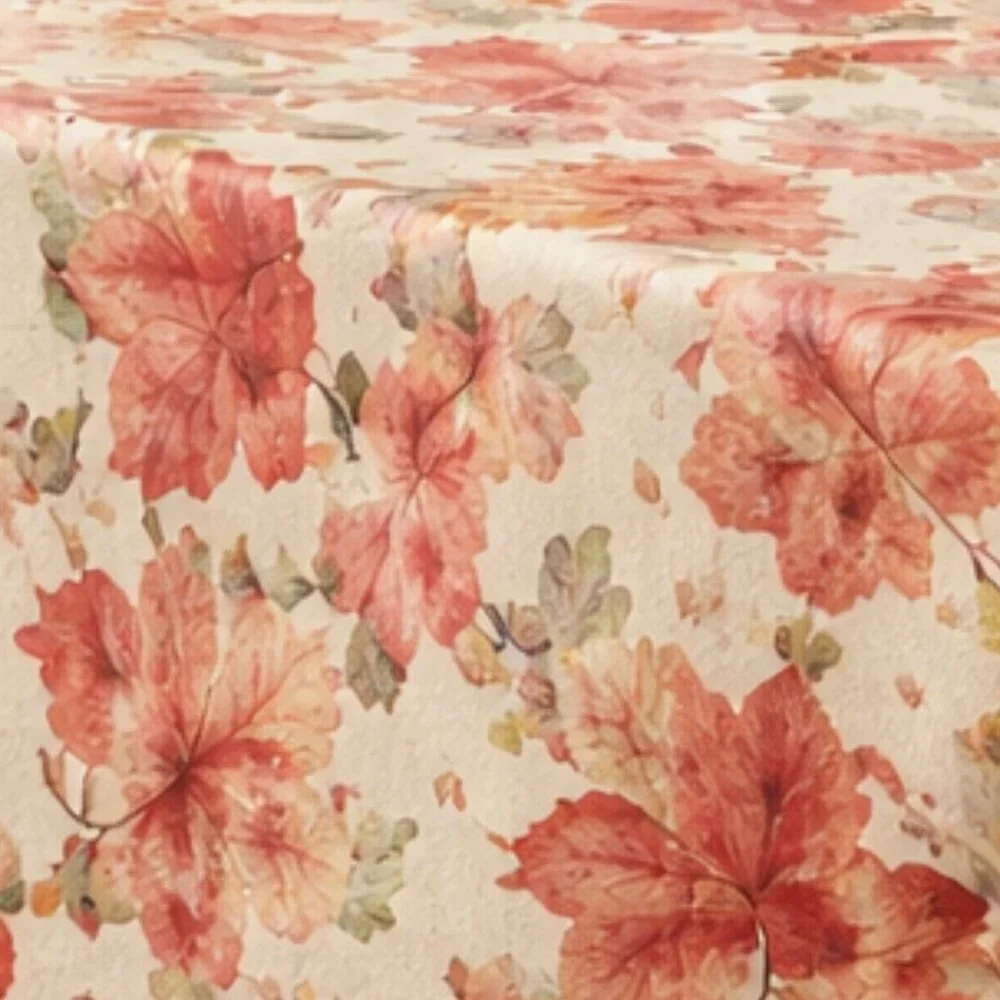 🍁 Autumn Leaf Patterned Tablecloth — 52″ x 52″ Square 🍁